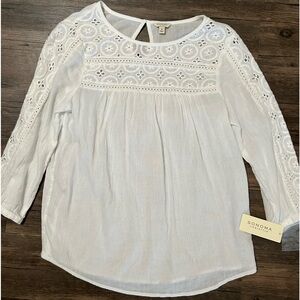 NWT Sonoma Cotton White Blouse M